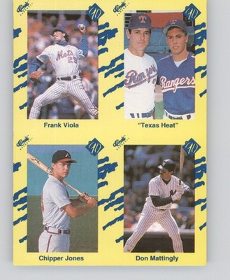 1990 Classic Yellow Nolan Ryan Mattingly Viola Chipper Jones PreRookie Blue Back