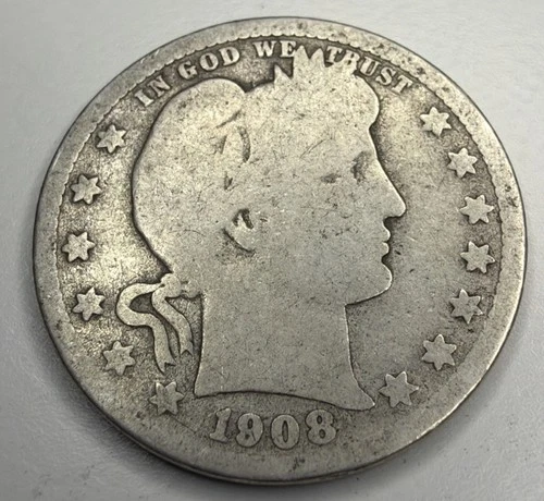 1908 D Barber Quarter T47