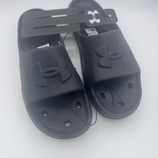 Under Armour Men's UA Locker V Slides Black/Black/Black - 3028094-001, Sz 14 New
