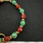 Vintage Egyptian Revival Lucite Beaded Choker Necklace With Gold Tone Pendant — photo 6