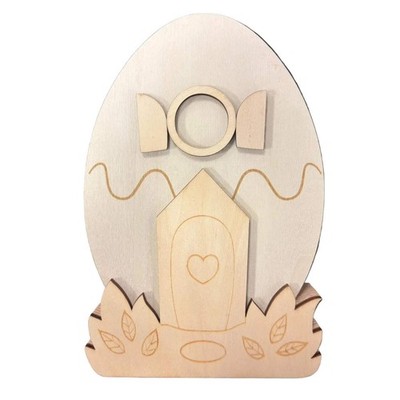 Make Market DIY Wooden Décor   House & Floral Egg Cutout (8'' Height × 5.5'' Width