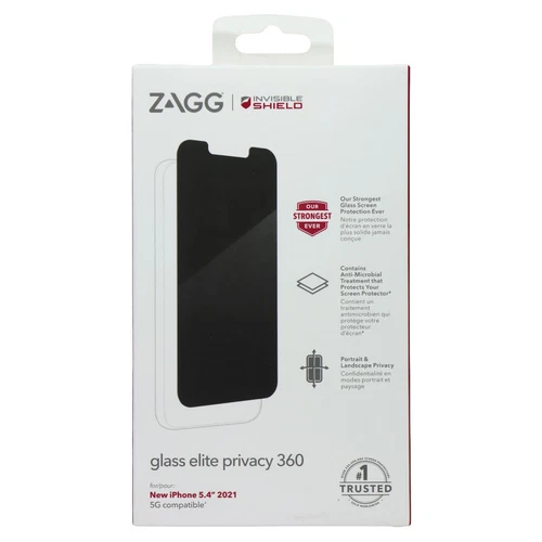Protector de pantalla de vidrio ZAGG Glass Elite Privacy 360 para Apple iPhone 13 mini-