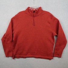 Wrangler Authentics Sweater Mens XL 1/4 Zip Long Sleeve Red Pullover
