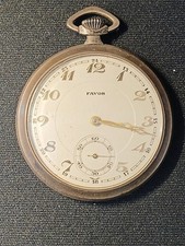 Antike Taschenuhr Silber 900 Favor mit Sekundenzeiger Original Uhr Sammeln 69 Gr
