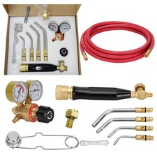 Professional Acetylene Torch Kit - 11-Piece Fuel Gas Set with Regulator, Hose 