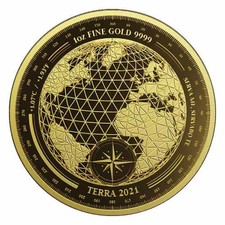 2021 Gold Tokelau Terra 1 oz Prooflike 4957.51 per troy oz
