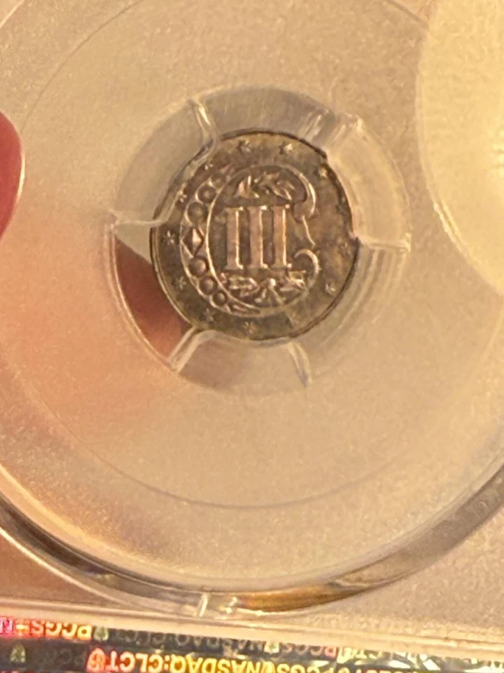 1862 3 centavos prata NGC PF-64 CAC - Imagem 4 de 4