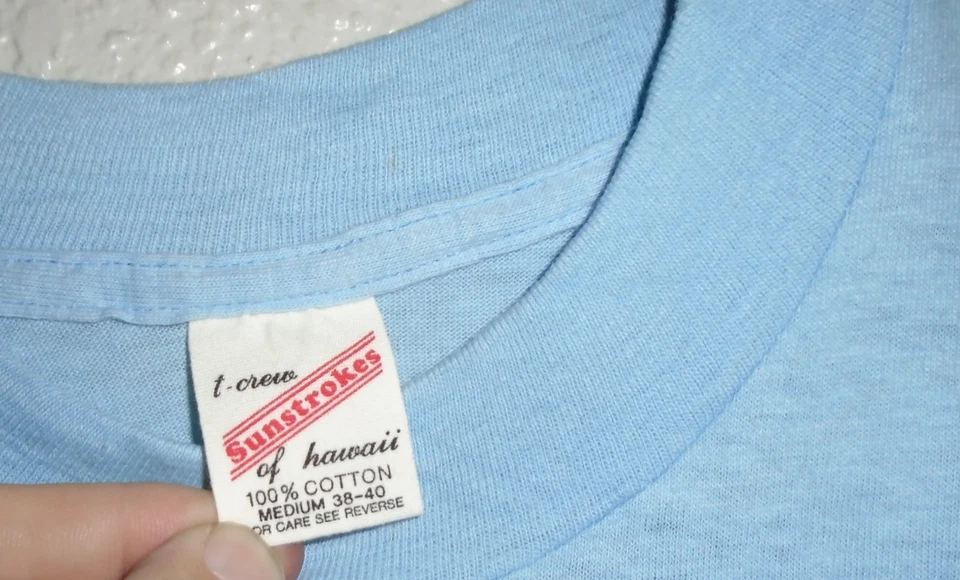 vintage 80s HAWAII t shirt poly tees Sunstrokes sun strokes Medium - Image 3 of 4