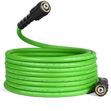Flexible Pressure Washer Hose 35FT, 3400 PSI 1/4'' Power Washer Hose for Gas&...