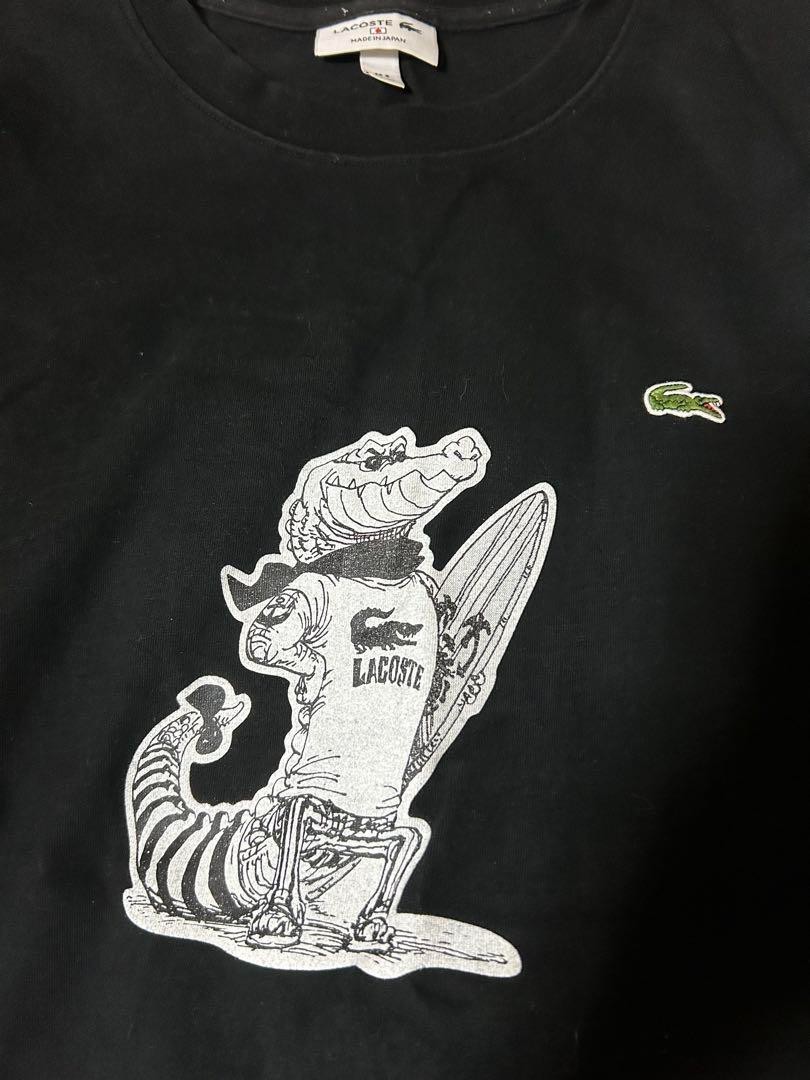 Lacoste x One Piece Crocodile Black T-Shirt S Japan Exclusive Rare