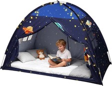 Twin Bed Tent Canopy, Space Indoor Blackout Privacy Toddler Bed Tent for Kids wi