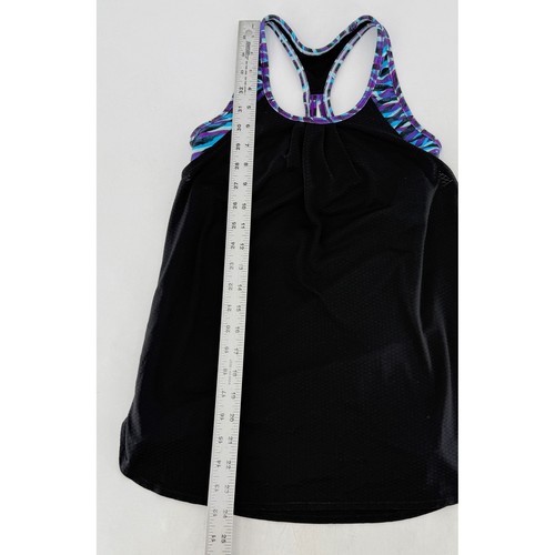 Ivivva Girl's Activewear Tank Top Size 12 Black Purple Blue Athletic Preppy - Picture 6 of 8