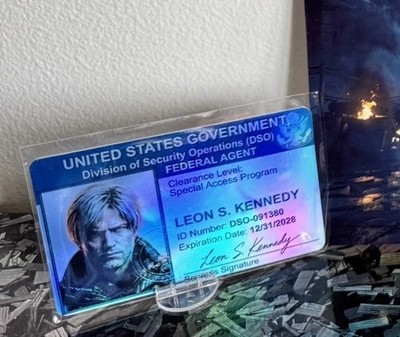 Resident Evil Requiem Leon Kennedy DSO ID Card