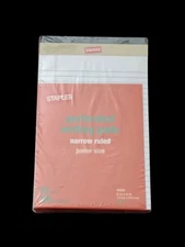 Staples Perforated Writing Pads Narrow Ruled Junior Size 5x8 12pads 50 Sheets Ea
