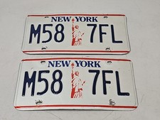 NEW YORK STATE License Plate NY Tag Pair Set Statue of Liberty M58 7FL
