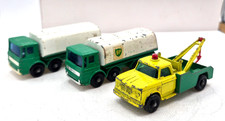 Lot of 3, VTG Matchbox Lesney Dodge Tow Truck BP and Leyland Petrol Tankers