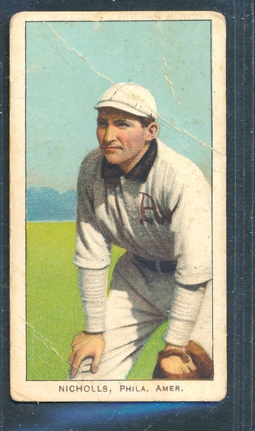 T206 Piedmont 150: SIMON NICHOLLS Fielding, Philadelphia Athletics ~ FAIR