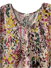 BE Stage Womens Size Medium Oversized Comfy Stretchy V-neck Top Shirt Artsy