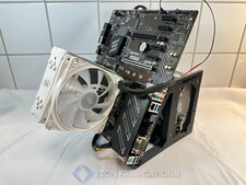 Angled Motherboard Test Bench — Black Open-Air Assembly & Fast Component Access