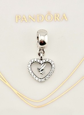 Neu Original Pandora Disney Peter Pan Tinkerbell Herz Dangle Charm 791565CZ.
