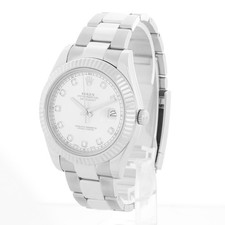 Rolex Datejust II 116334 Steel & White Gold Bezel Silver Diamond Dial 41mm Watch 4