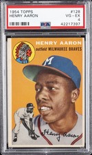 1954 TOPPS #128 HENRY AARON ROOKIE RC PSA 4