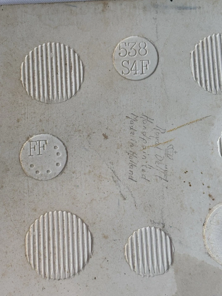 Chimenea antigua holandesa firmada de Delft azulejo azul edificio humo Holanda alrededor de 1800. Foto 4 de 4