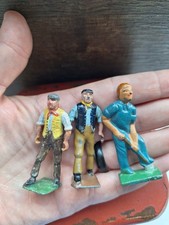 3 X Vintage Lead Miniature Farm Figures People