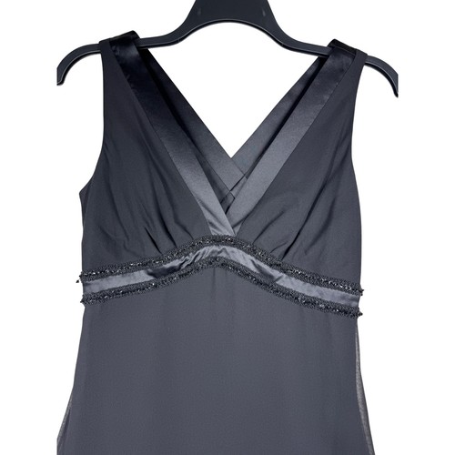 Vestido Donna Morgan Empire Cintura Para Mujer 8 Negro Cuello en V Adornado LBD Cóctel - Imagen 3 de 12