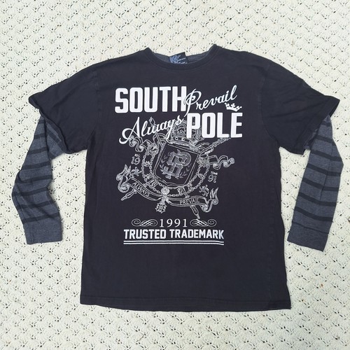 Vtg Southpole Youth Thermal Waffle Long Sleeve T Shirt Graphic Y2K - Large 16-18 - Picture 2 of 6