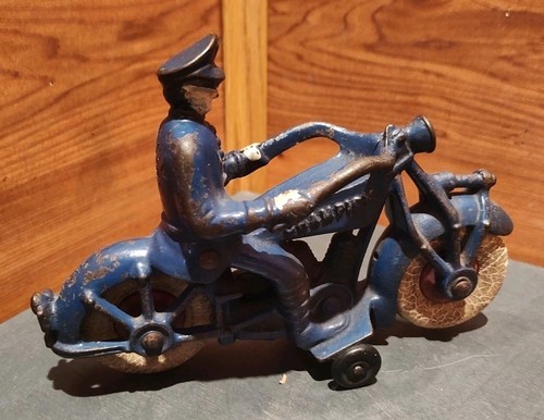 1 RARO JUGUETE DE HIERRO FUNDIDO CAMPEÓN DE COLECCIÓN DE 7" POLICÍA MOTOCICLETA POLICÍA AÑOS 30-40 - Imagen 19 de 20