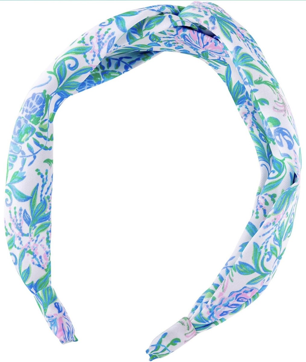 Lilly Pulitzer Pink & Green Striped Knotted Head Wrap Amazon.com : Lilly Pulitzer Pink and Green Low Knot Headband  main image 2