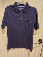 Saddlebred Solid Blue Polo Shirt Short Sleeve Pullover Men's Size S NWT