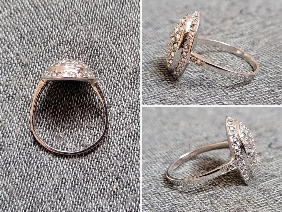 eleganter uralter Designer-Ring - 835er Silber, Markasiten, Vintage, Retro, edel - Bild 3 von 3