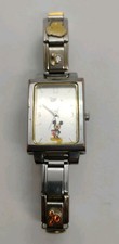Vintage Disney Mickey Mouse Watch Italian Charm Bracelet Stainless Steel Unteste
