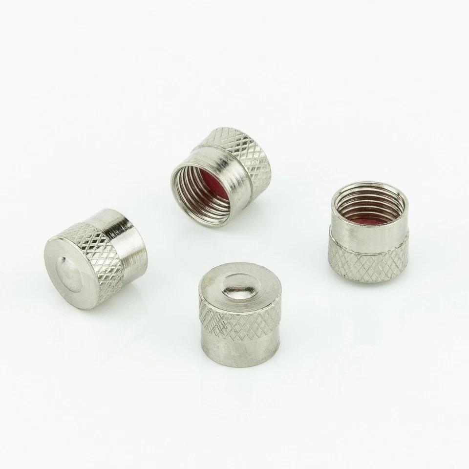 4x Tapas de válvula Válvula de neumático de aluminio Plateado Corto para Chevrolet Foto 2 de 3