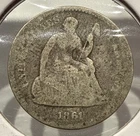 1861 Seated Liberty Half Dime 5C Silver US Coin (U87)
