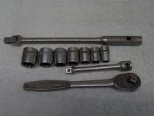 Vintage Westcraft Western Auto 3/8 Drive Socket Set Breaker Bar Ratchet Extensio