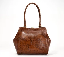 Patricia Nash Leather Kalivia Frame Satchel Riot Rust New