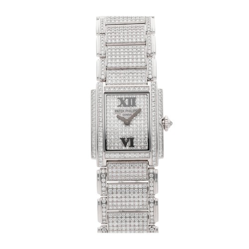 Patek Philippe Twenty~4 White Gold Diamonds Ladies 22mm Watch 4909/50G-001