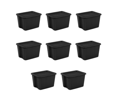 Sterilite 18 Gal Storage Tote Snap Lid Multi-Color 8 Pack