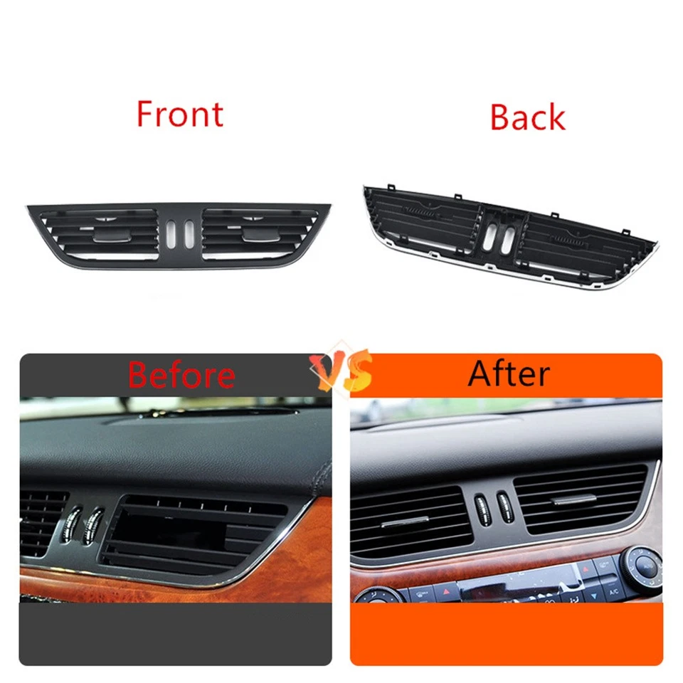 Cubierta de rejilla del panel de ventilación del aire acondicionado central del tablero de instrumentos para Mercedes-Benz W219 #2198300054 Foto 4 de 4