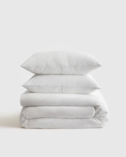 NWT ORGANIC JERSEY DUVET COVER SET KING CAL KING WHITE 100 COTTON MSRP 109.90
