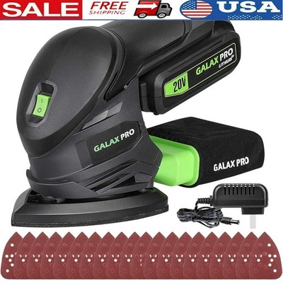 Battery Powered Orbital Sander Dust Collection System W/ 20Pcs Sandpaper New