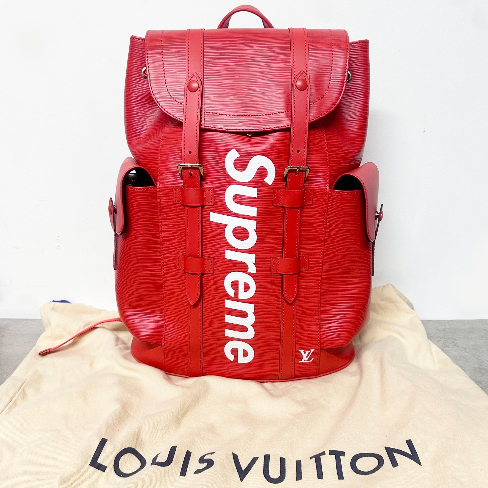 100percent AUTHENTIC LOUIS VUITTON x SUPREME LEATHER CHRISTOPHER BACKPACK BAG LV image 2