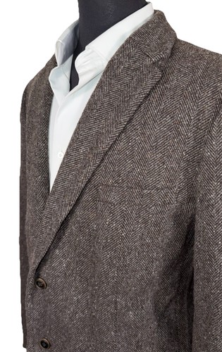 JACK SPADE HEFTY FLANNEL TWEED HERRINGBONE SPORT COAT SZ 44 HEFTY