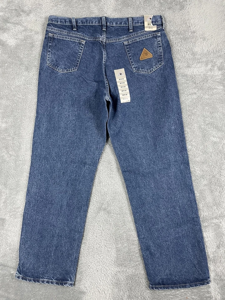 Bulwark FR Jeans Mens 38x32 Blue Flame Resistant Denim Work Pants PEJ6SW3 - Image 2 of 4