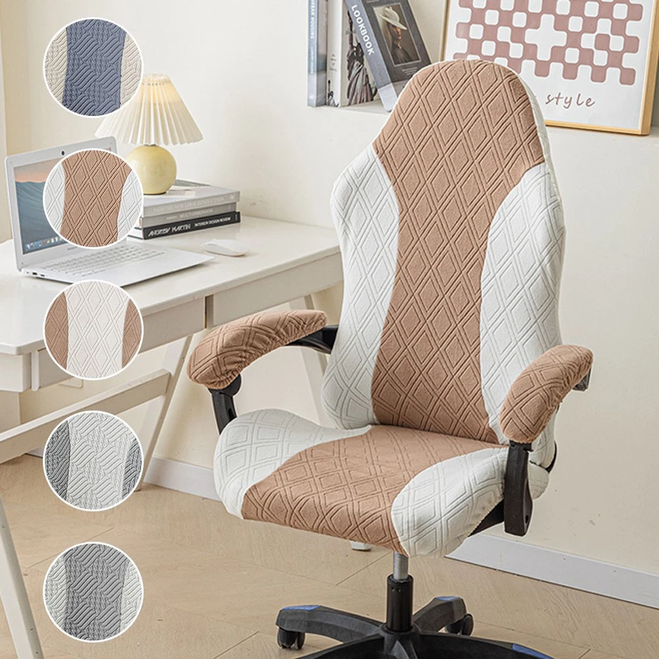 Housse de Chaise Gaming Bicolore en Polyester pour Chaise de Bureau 80-95cm - Photo 2/4