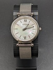 FOSSIL ES4432 Carlie Damen Uhr Armbanduhr Edelstahl Wasserdicht 28 mm Silber 