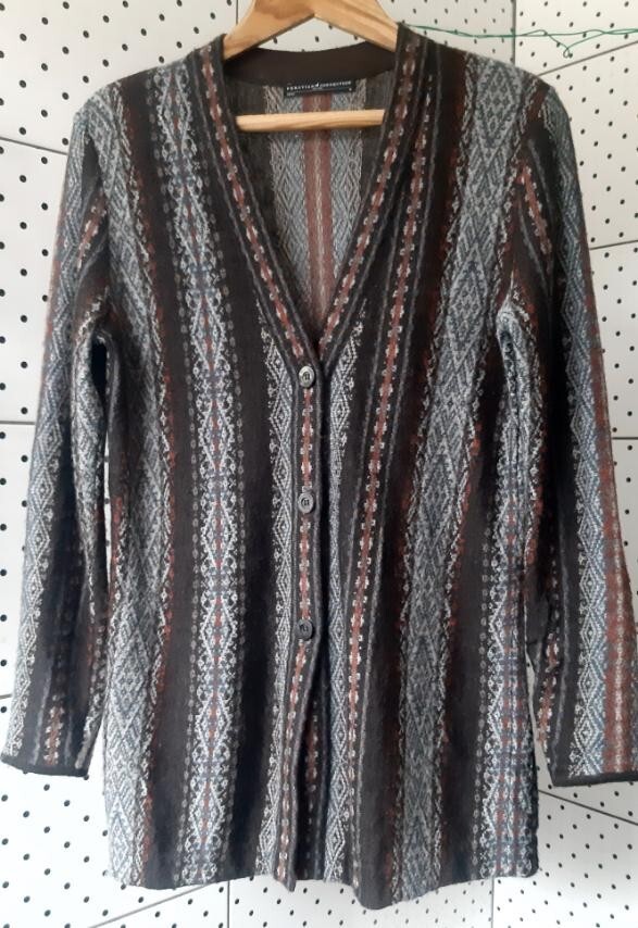 Peruvian Connection Alpaca Aztec Pattern Long Sle… - image 1